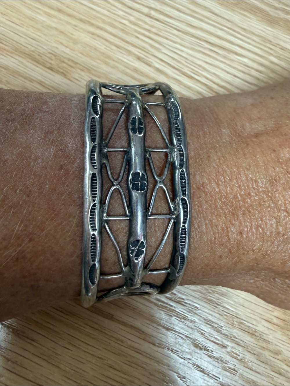 Sterling Silver Openwork Cuff Bracelet